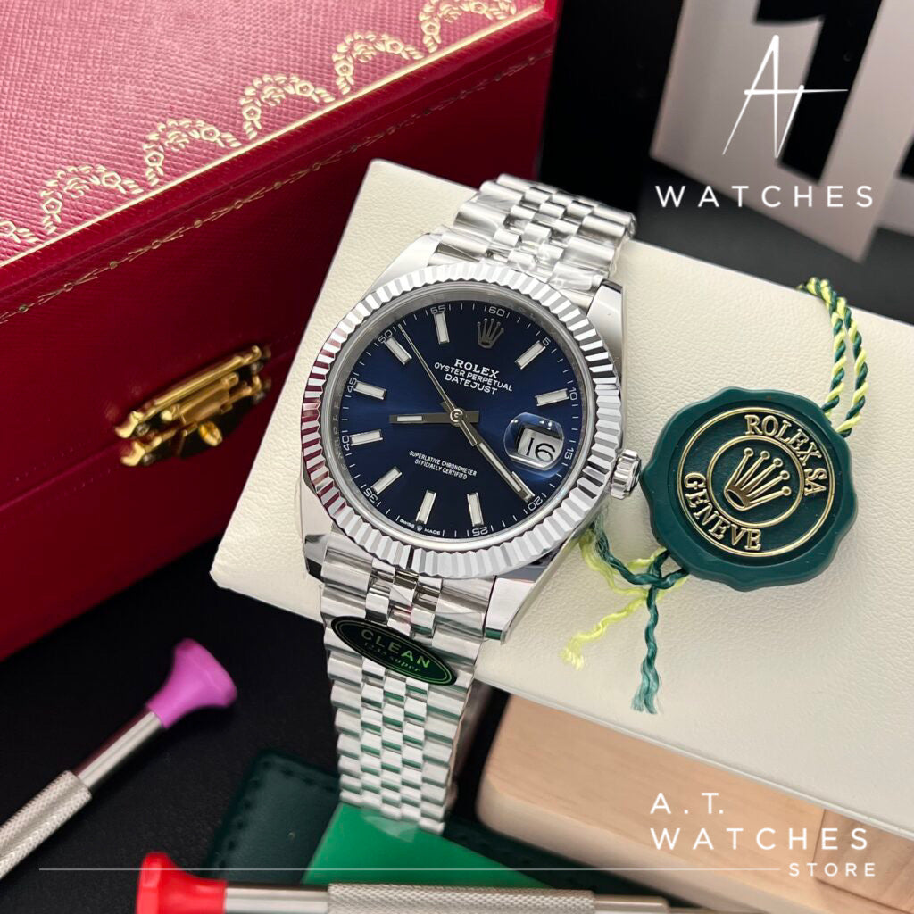 Premium Swiss Automatic Rolex Datejust Homage Men's Watch Blue Dial