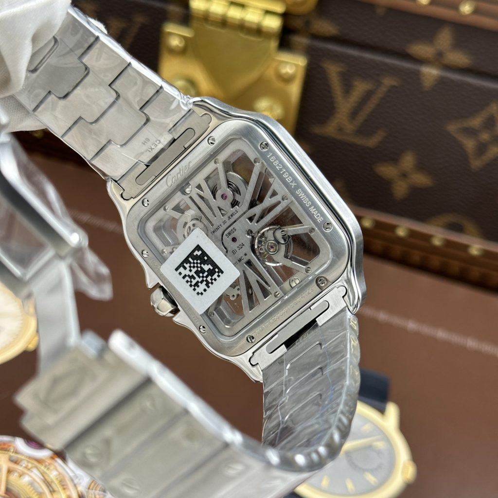 Cartier Santos Skeleton Super Clone Swiss Machine (41.9mm x35.1mm)