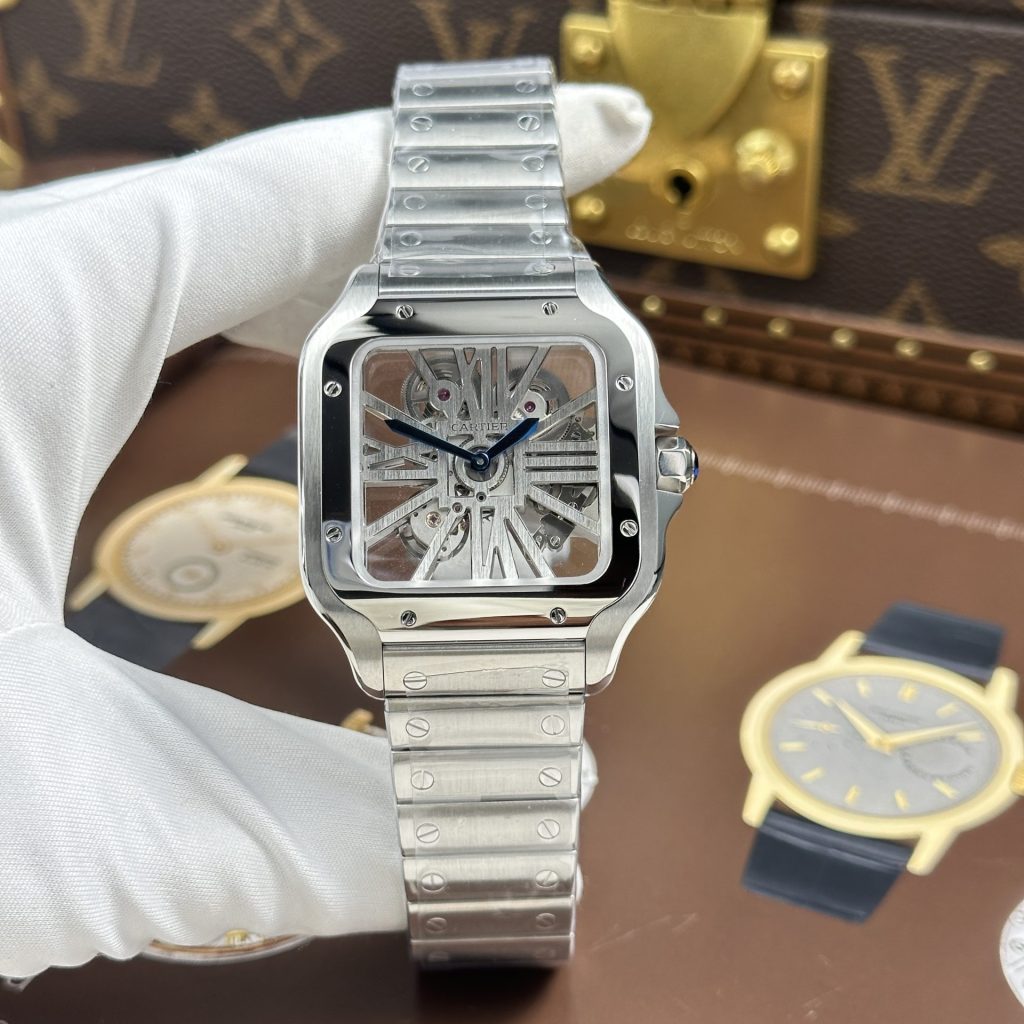 Cartier Santos Skeleton Super Clone Swiss Machine (41.9mm x35.1mm)