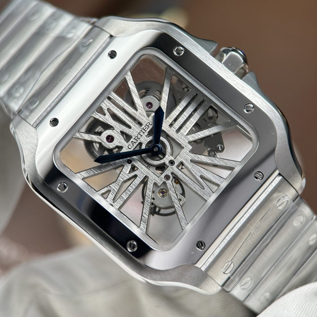Cartier Santos Skeleton Super Clone Swiss Machine (41.9mm x35.1mm)