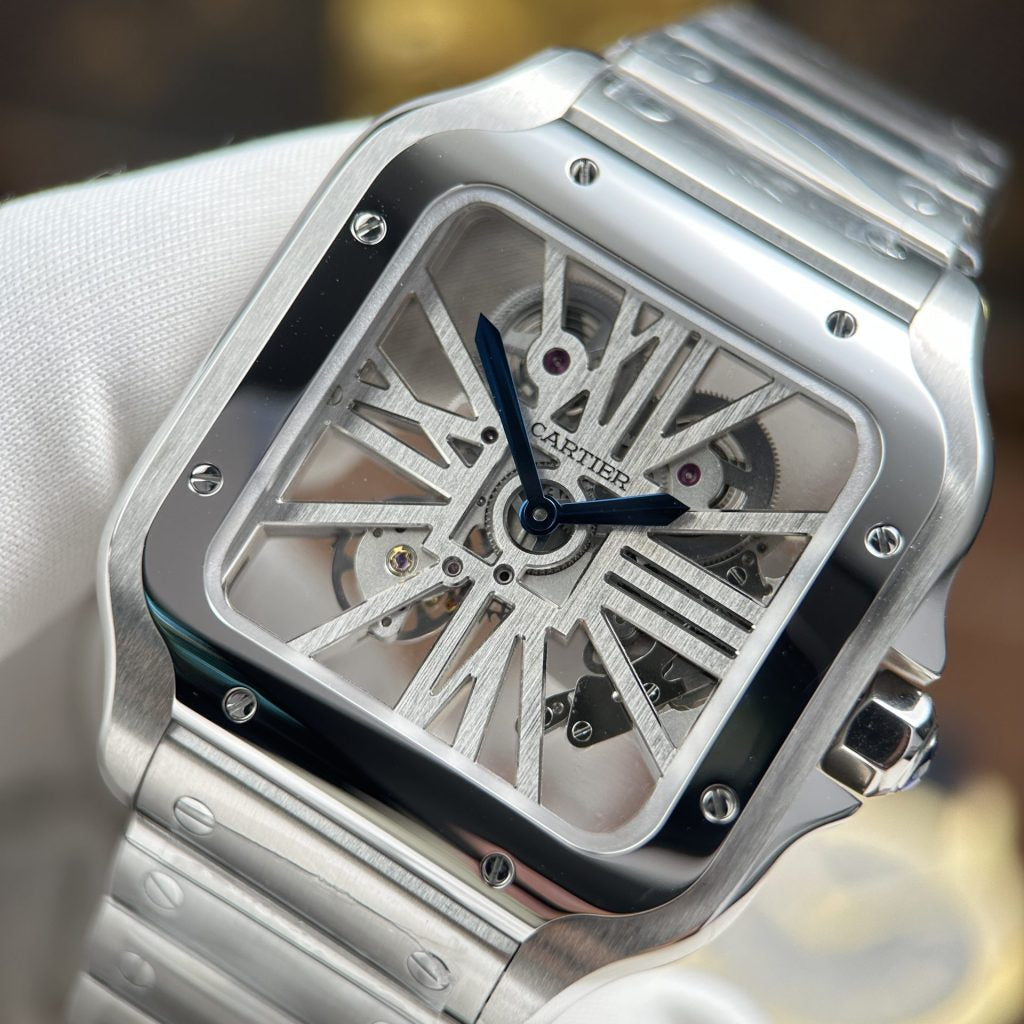Cartier Santos Skeleton Super Clone Swiss Machine (41.9mm x35.1mm)